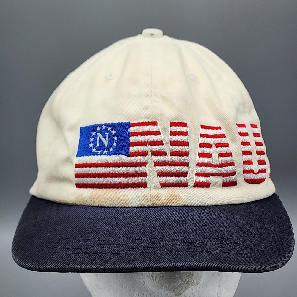 Vintage 1990s Nautica Usa American Flag Embroidered Sailing Cap Hat Adjustable